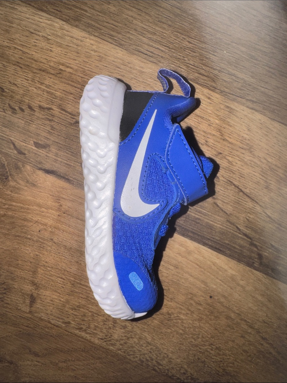 Nike Blue and White Kids' Hook-and-Loop Slip-On Sneaker